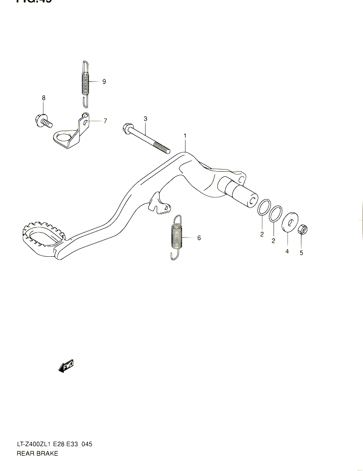 FREIN ARRIERE POUR SUZUKI QUADSPORT 400 2011 POUR SUZUKI QUADSPORTLT Z400Z L1 