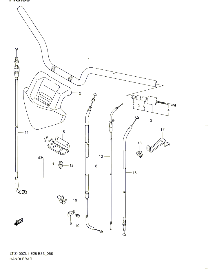 GUIDON POUR SUZUKI QUADSPORT 400 2011 POUR SUZUKI QUADSPORTLT Z400Z L1 