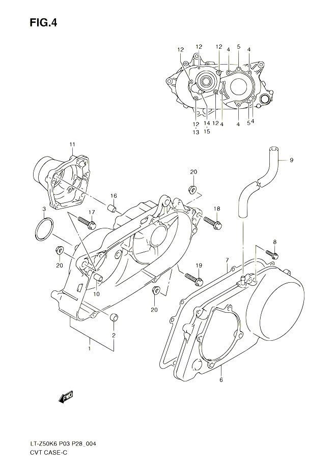 ENSEMBLE CARTER DE TRANSMISSION POUR SUZUKI QUADSPORT 50 2010 POUR SUZUKI QUADSPORTLT Z50 L0  LT Z50Z L0 