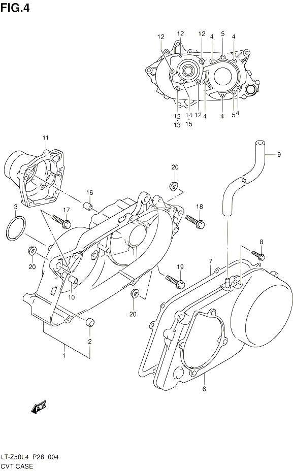 ENSEMBLE CARTER DE TRANSMISSION POUR SUZUKI QUADSPORT 50 1992 POUR SUZUKI QUADSPORTLT Z50 L4 