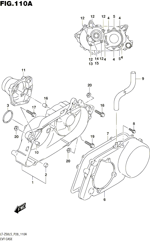 ENSEMBLE CARTER DE TRANSMISSION POUR SUZUKI QUADSPORT 50 1992 POUR SUZUKI QUADSPORTLT Z50 L5 