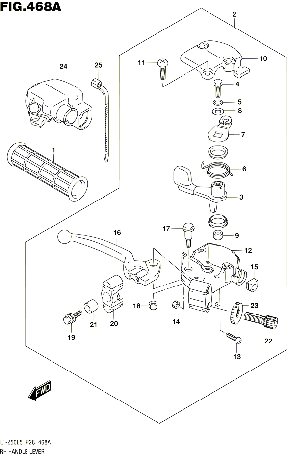 ENSEMBLE LEVIERS POIGNEES DROIT POUR SUZUKI QUADSPORT 50 1992 POUR SUZUKI QUADSPORTLT Z50 L5 