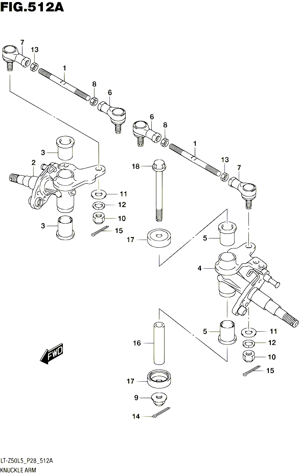 BIELLETTE DE DIRECTION MOYEU POUR SUZUKI QUADSPORT 50 1992 POUR SUZUKI QUADSPORTLT Z50 L5 