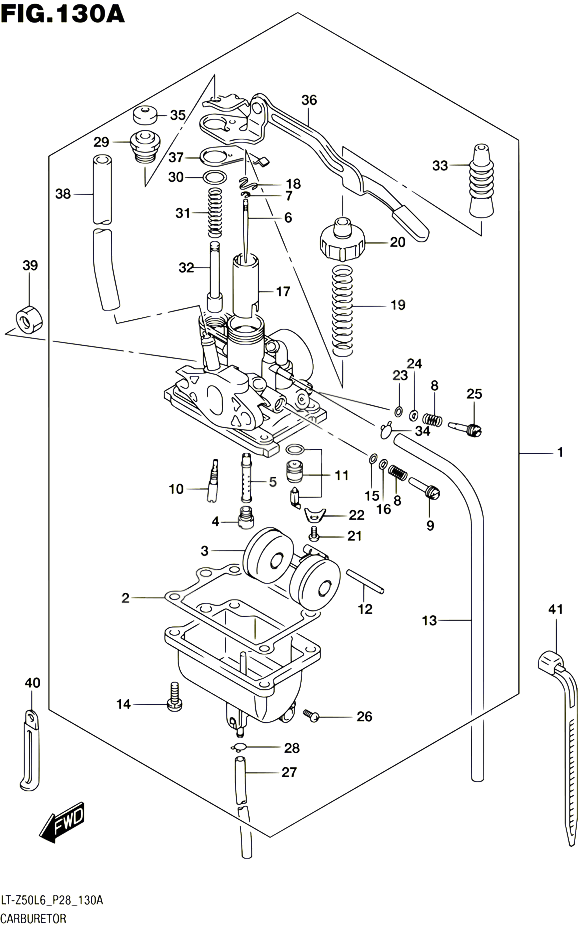 CARBURATEUR POUR SUZUKI QUADSPORT 50 2016 POUR SUZUKI QUADSPORTLT Z50 L6 