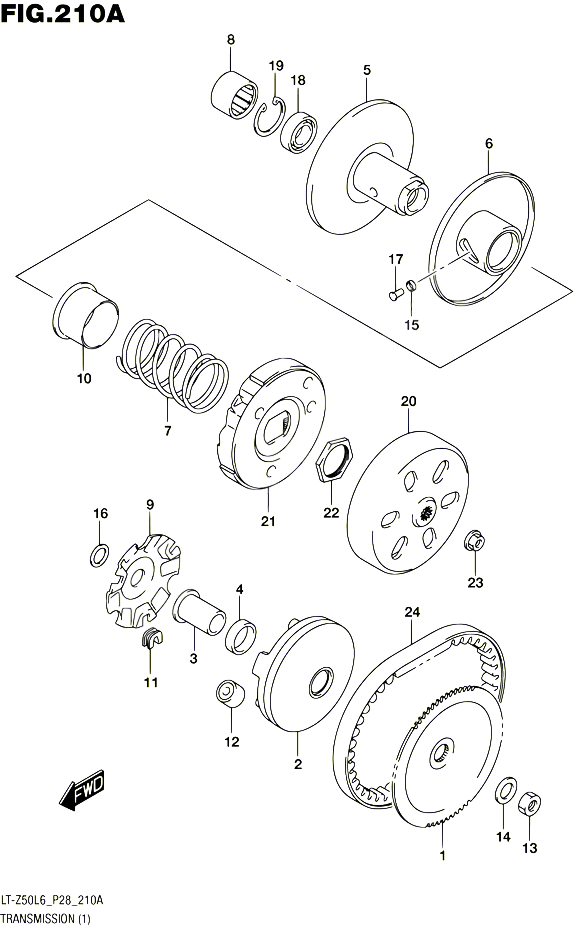 TRANSMISSION 1 POUR SUZUKI QUADSPORT 50 2016 POUR SUZUKI QUADSPORTLT Z50 L6 