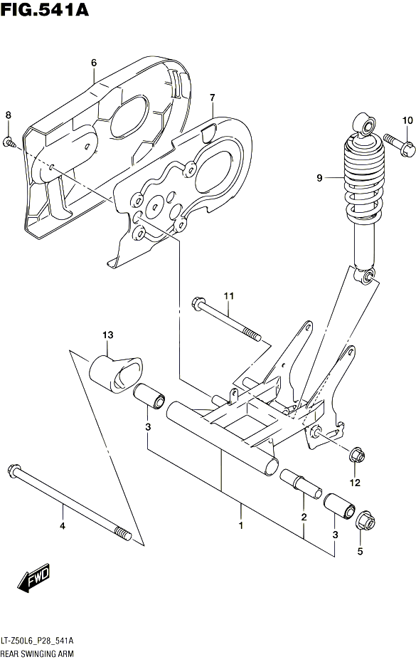 BRAS OSCILLANT ARRIERE POUR SUZUKI QUADSPORT 50 2016 POUR SUZUKI QUADSPORTLT Z50 L6 