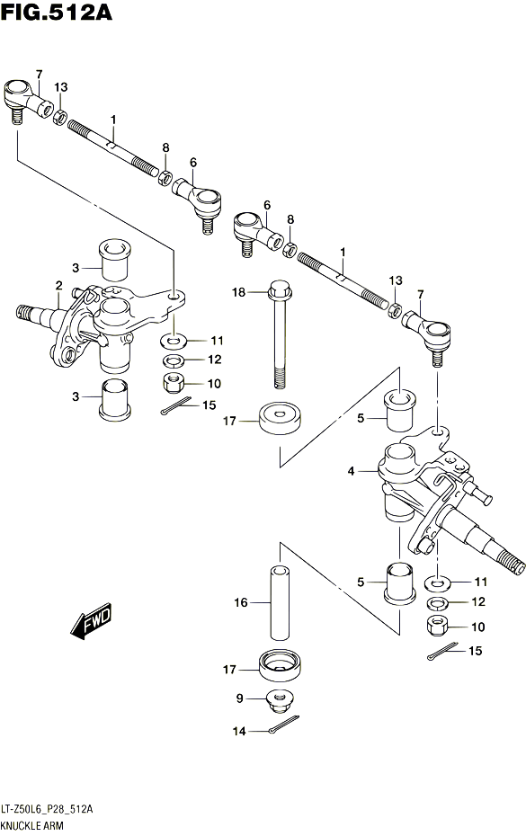 BIELLETTE DE DIRECTION MOYEU POUR SUZUKI QUADSPORT 50 2016 POUR SUZUKI QUADSPORTLT Z50 L6 