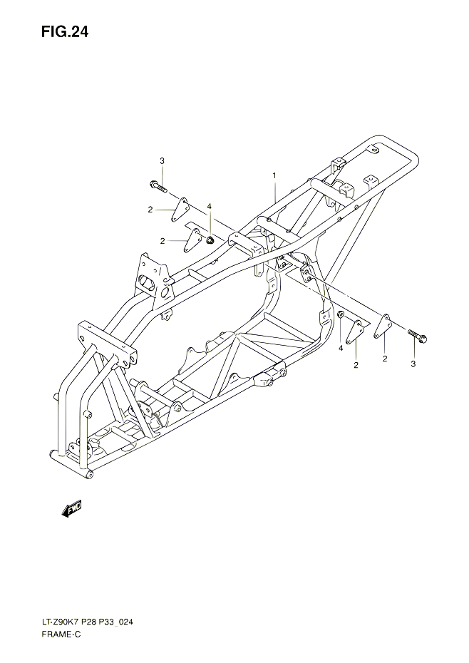 CADRE POUR SUZUKI QUADSPORT 90 2010 POUR SUZUKI QUADSPORTLT Z90 L0 LT Z90Z L0 