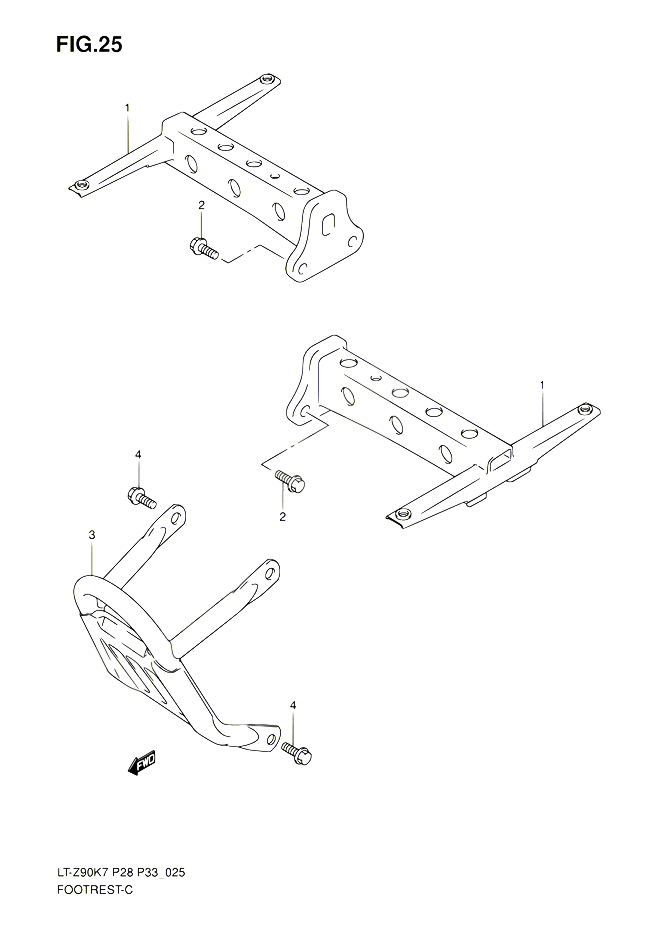 REPOSE PIED POUR SUZUKI QUADSPORT 90 2010 POUR SUZUKI QUADSPORTLT Z90 L0 LT Z90Z L0 