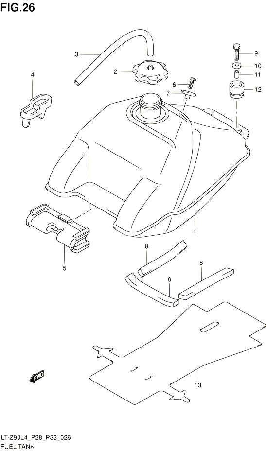 RESERVOIR DESSENCE POUR SUZUKI QUADSPORT 90 2014 POUR SUZUKI QUADSPORTLT Z90 L4 