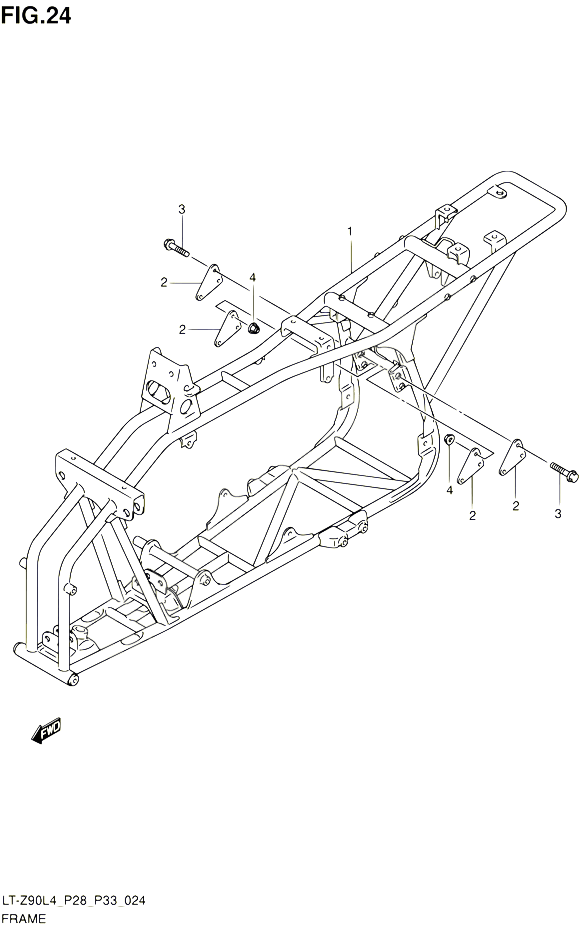 CADRE POUR SUZUKI QUADSPORT 90 2014 POUR SUZUKI QUADSPORTLT Z90 L4 
