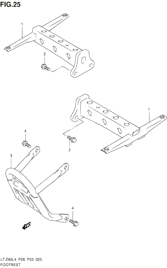 REPOSE PIED POUR SUZUKI QUADSPORT 90 2014 POUR SUZUKI QUADSPORTLT Z90 L4 