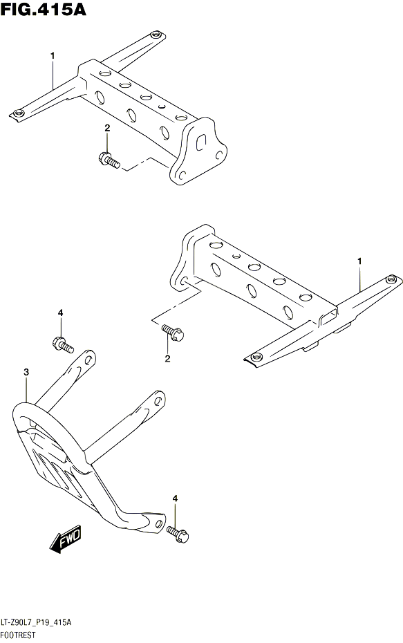 REPOSE PIED POUR SUZUKI QUADSPORT 90 2017 POUR QUADSPORT Z90 LT Z90 L7 