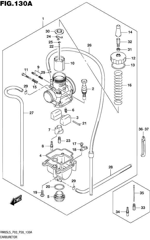 CARBURATEUR POUR SUZUKI RMRM85L L5  1992