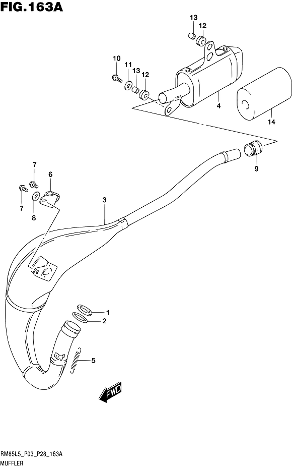 SILENCIEUX POUR SUZUKI RMRM85L L5 1992