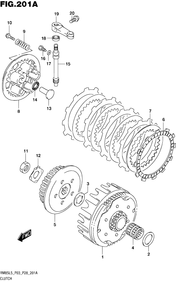EMBRAYAGE POUR SUZUKI RMRM85L L5 1992