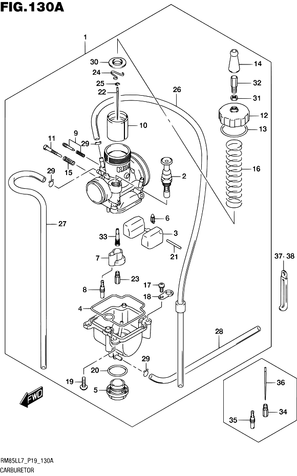CARBURATEUR POUR RM 85RM85L L7 2017