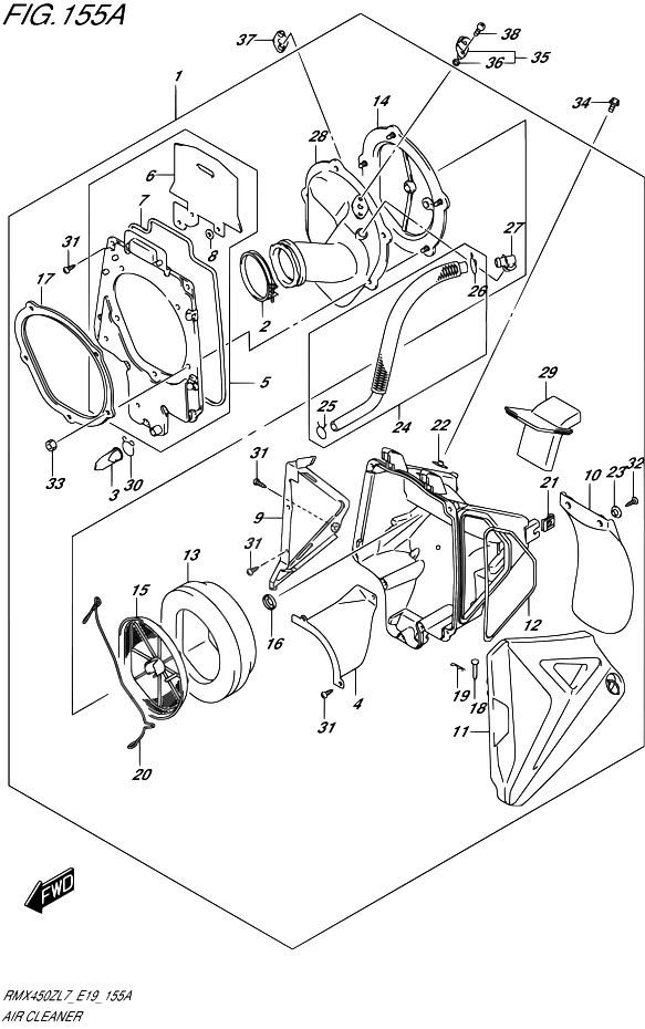 FILTRE A AIR POUR RMX 450 ZRMX450Z L7 2017