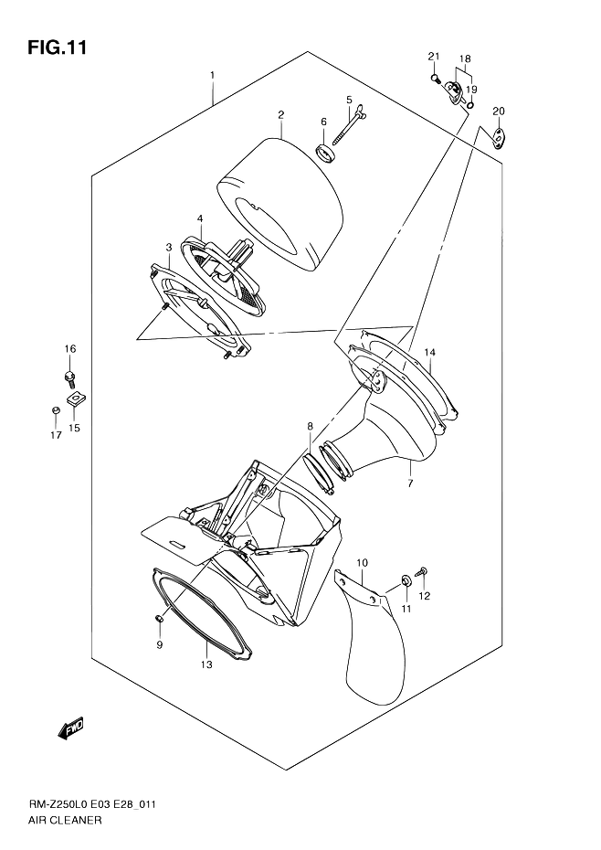 FILTRE A AIR POUR SUZUKI RM ZRM Z250 L0 2010