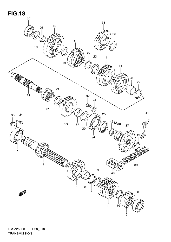 TRANSMISSION POUR SUZUKI RM ZRM Z250 L0 2010