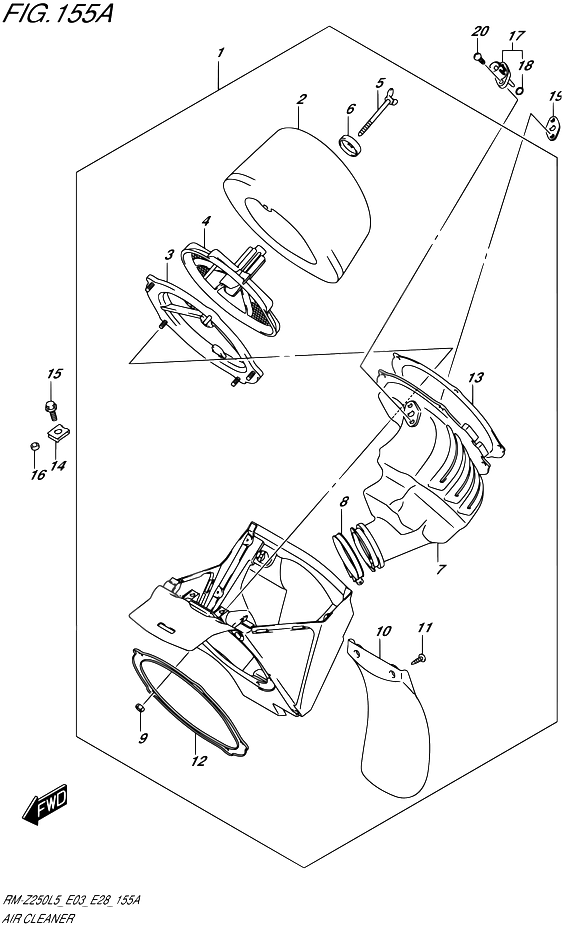 FILTRE A AIR POUR SUZUKI RM ZRM Z250 L5 1992