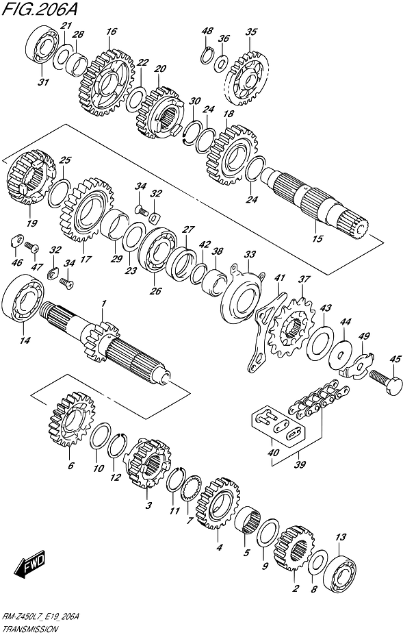 TRANSMISSION POUR RM Z 450RM Z450 L7  2017