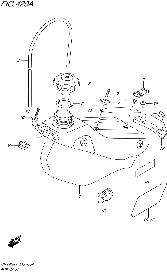 RESERVOIR DESSENCE POUR RM Z 450RM Z450 L7 2017