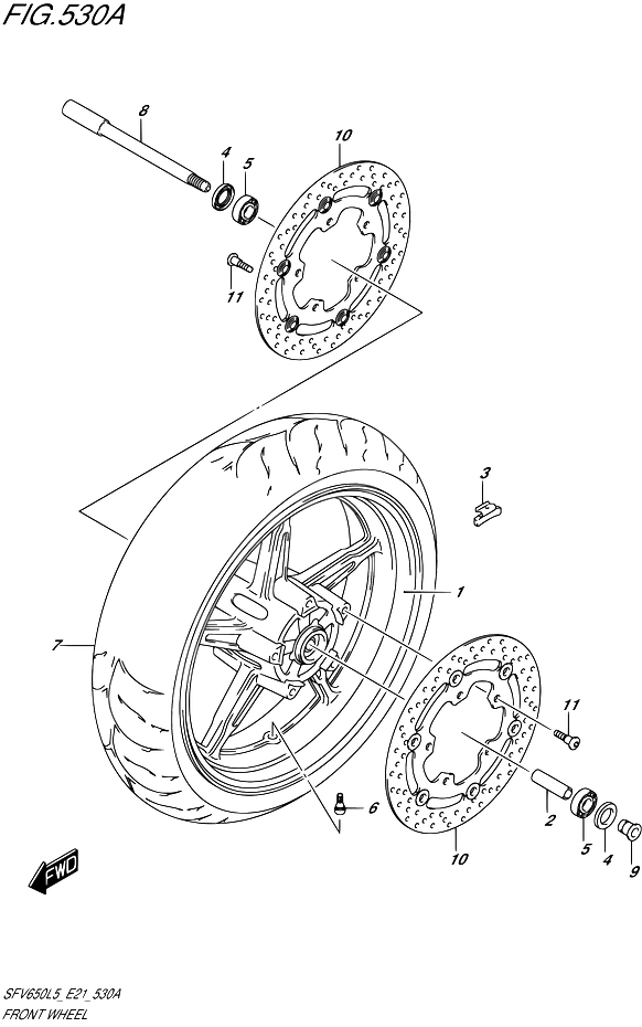 ROUE AVANT POUR GLADIUS 650SFV650A L5  2015