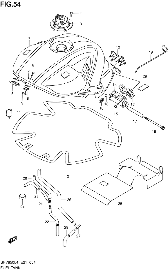 RESERVOIR DESSENCE POUR GLADIUS 650SFV650U L4 2014