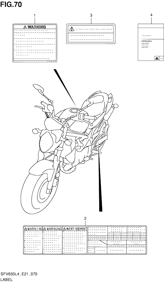 ETIQUETTE POUR GLADIUS 650SFV650U L4  2014