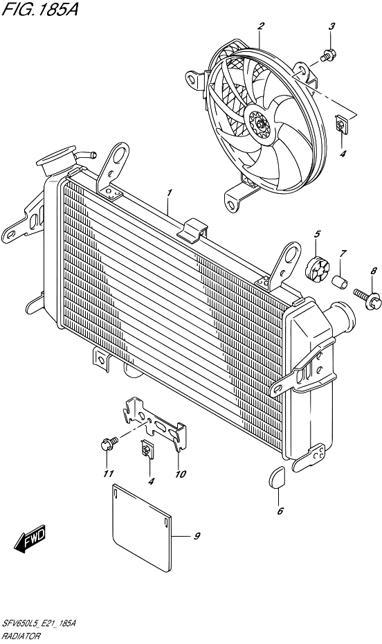 RADIATEUR POUR GLADIUS 650SFV650U L5 2015