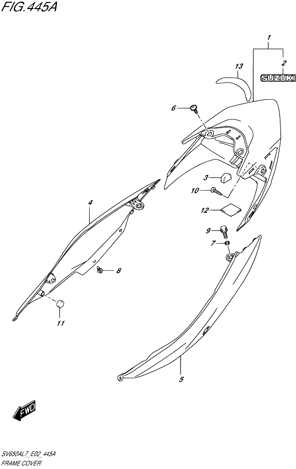 CARENAGES ARRIERE POUR SV 650 ABSSV650A L7 2017