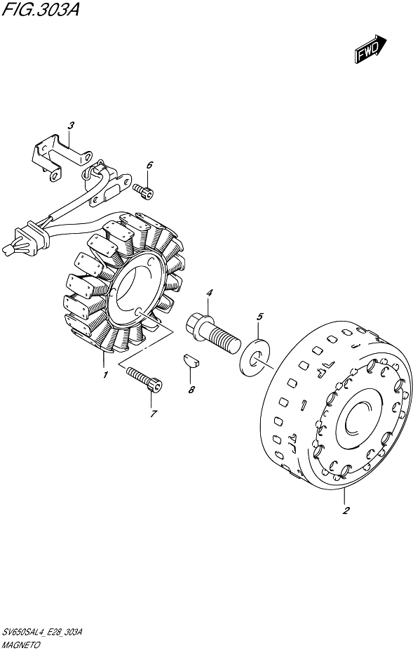 ALLUMAGE ROTOR STATOR POUR SV 650 S ABSSV650SA L4 2014