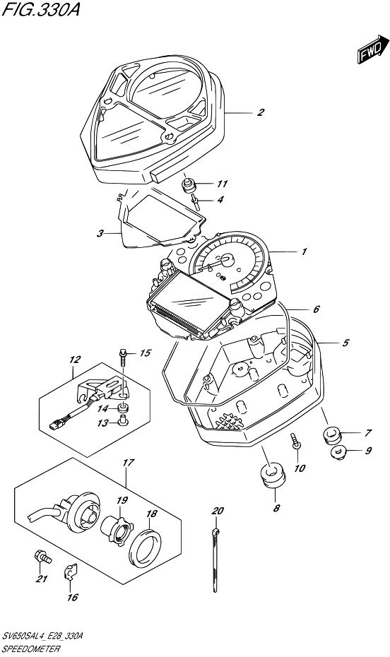 COMPTEUR POUR SV 650 S ABSSV650SA L4 2014