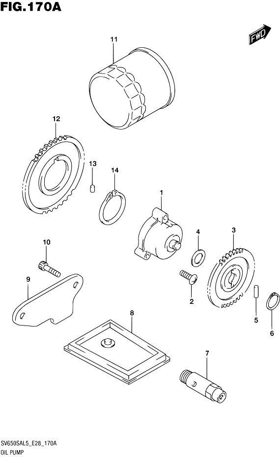 POMPE A HUILE POUR SV 650 S ABSSV650SA L5 2015