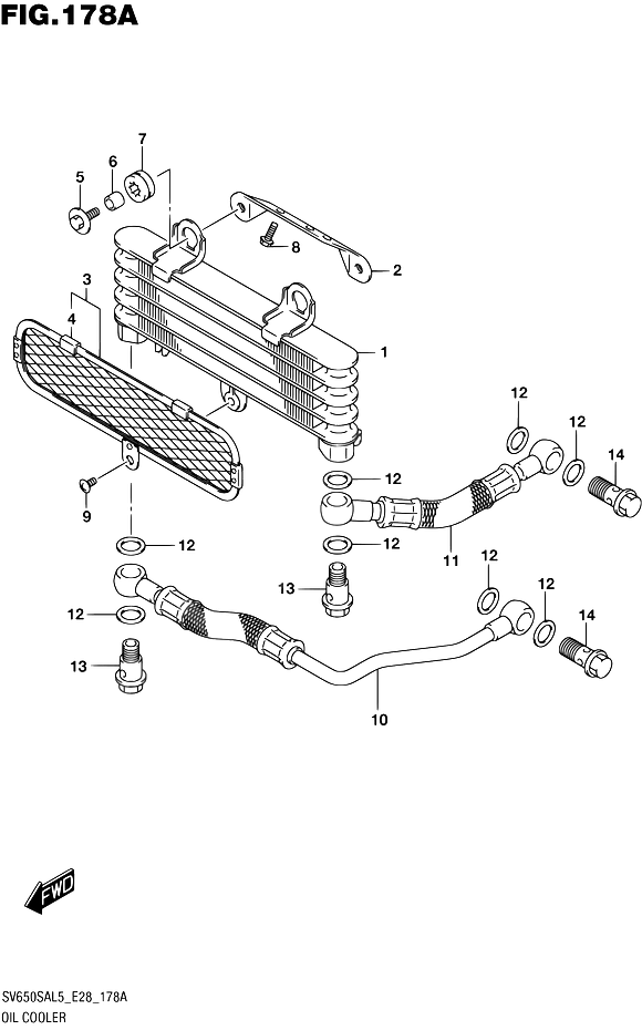 RADIATEUR DHUILE POUR SV 650 S ABSSV650SA L5 2015