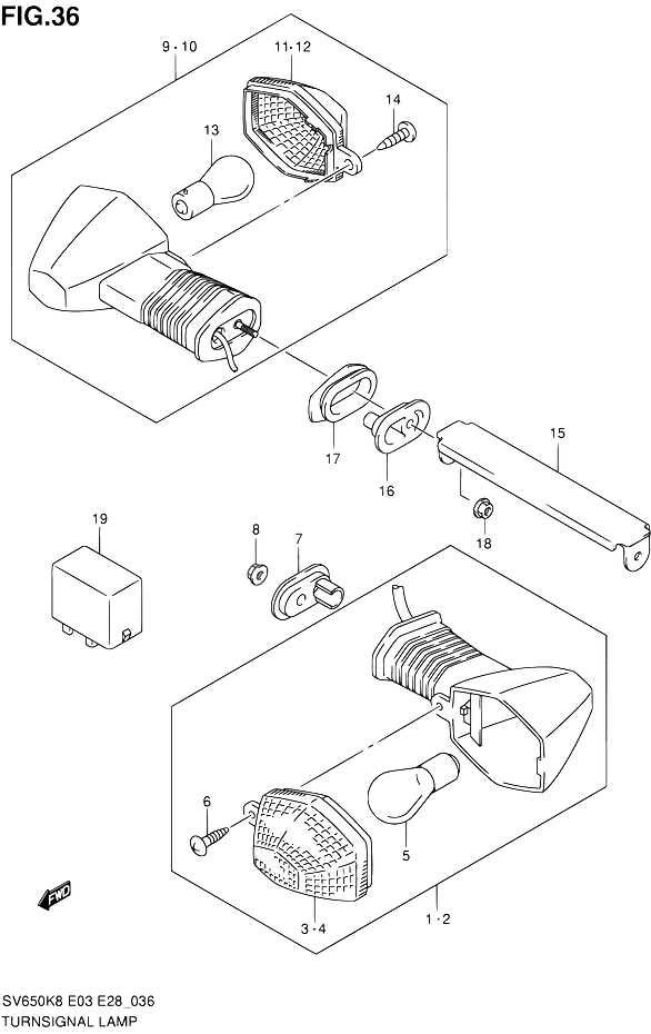 CLIGNOTANTS POUR SUZUKI SV SSV650S L0 2010