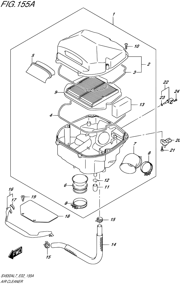 FILTRE A AIR POUR SV 650 ABS 35KW A2SV650UA L7  2017