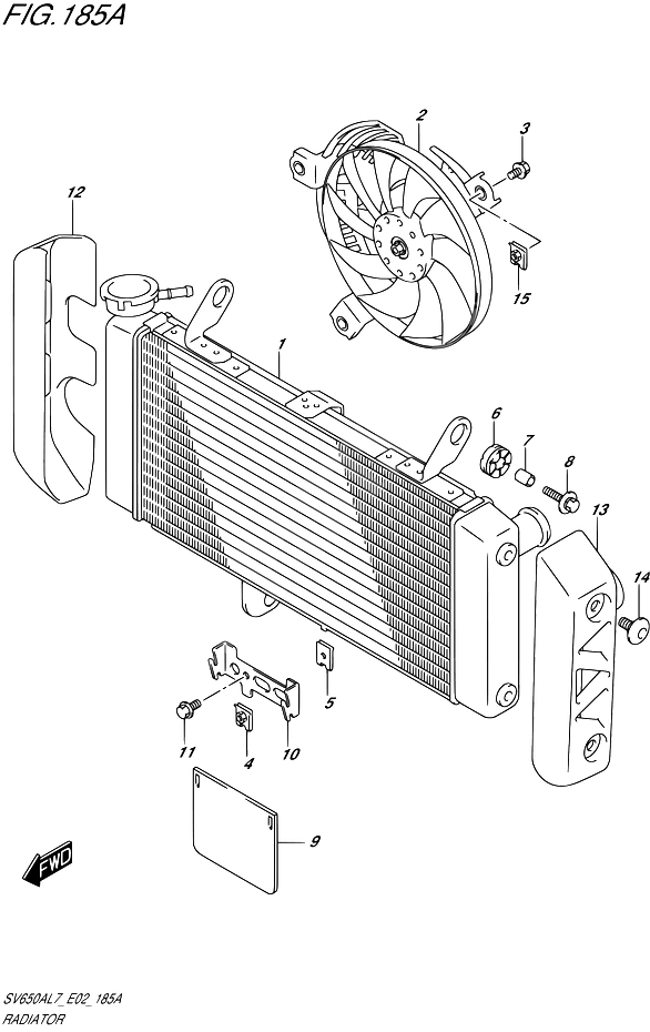 RADIATEUR POUR SV 650 ABS 35KW A2SV650UA L7  2017