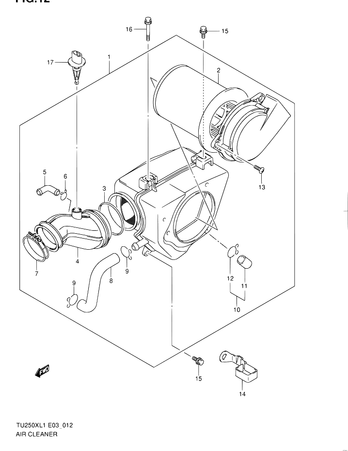 FILTRE A AIR POUR SUZUKI TUTU250X L1 2011