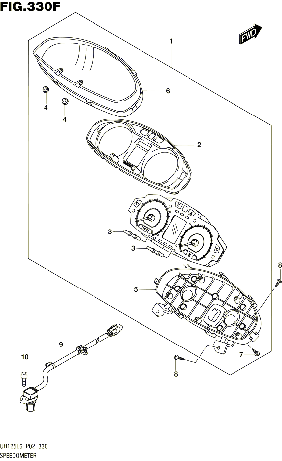 COMPTEUR UH125AL6 P19 POUR SUZUKI BURGMAN 125 2016 POUR BURGMAN 125 UH125A L6 