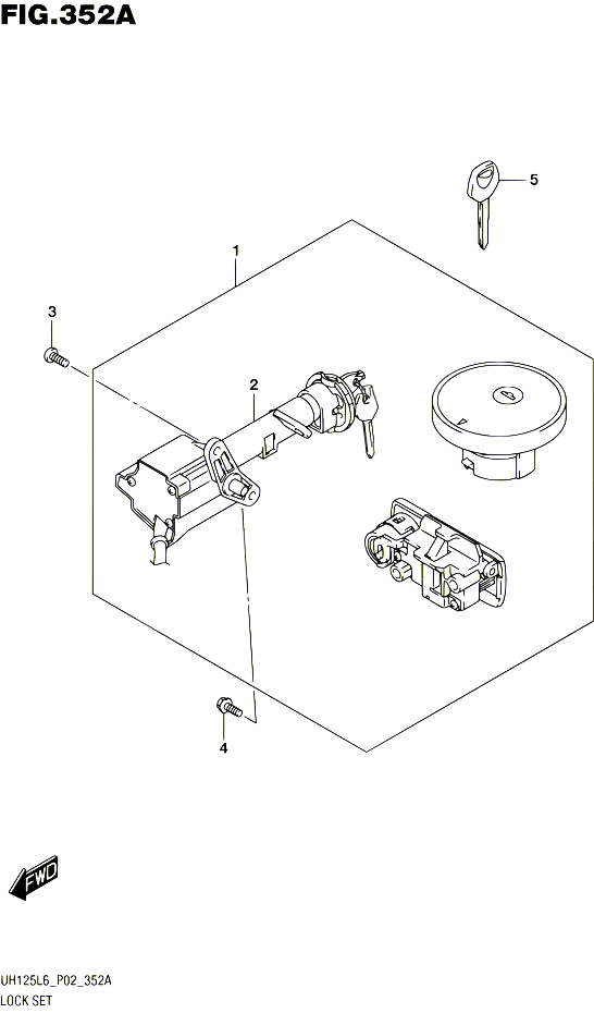 KIT SERRURE POUR SUZUKI BURGMAN 125 2016 POUR BURGMAN 125 UH125A L6 