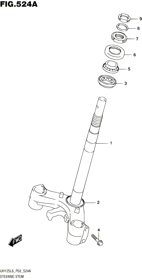 COLONNE DE DIRECTION POUR SUZUKI BURGMAN 125 2016 POUR BURGMAN 125 UH125A L6 