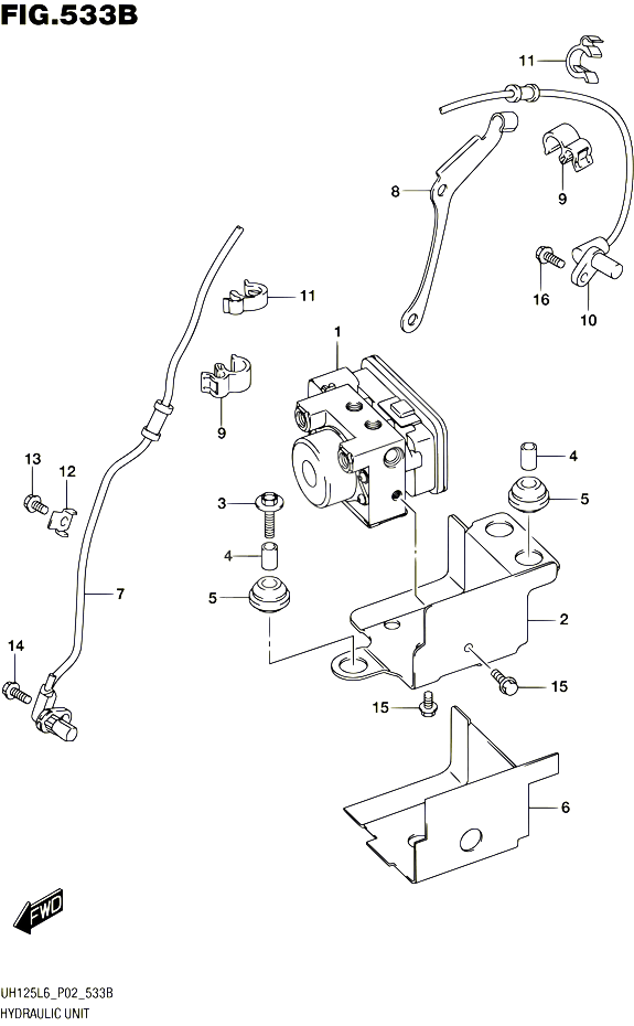 SYSTEME ABS UH125AL6 P19 POUR SUZUKI BURGMAN 125 2016 POUR BURGMAN 125 UH125A L6 
