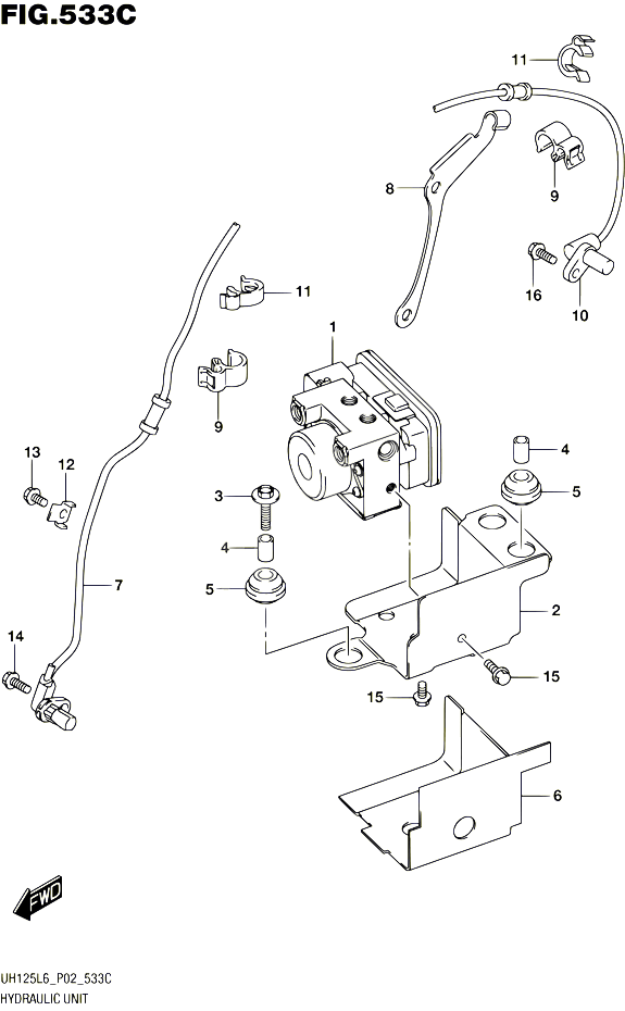 SYSTEME ABS UH125AL6 P53 POUR SUZUKI BURGMAN 125 2016 POUR BURGMAN 125 UH125A L6 