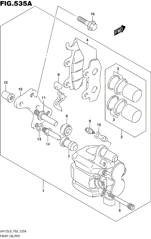 ETRIER DE FREIN AVANT POUR SUZUKI BURGMAN 125 2016 POUR BURGMAN 125 UH125A L6 