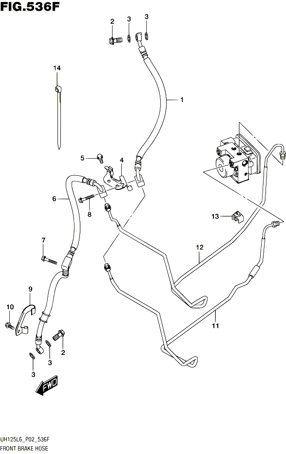 DURITE DE FREIN AVANT UH125AL6 P19 POUR SUZUKI BURGMAN 125 2016 POUR BURGMAN 125 UH125A L6 