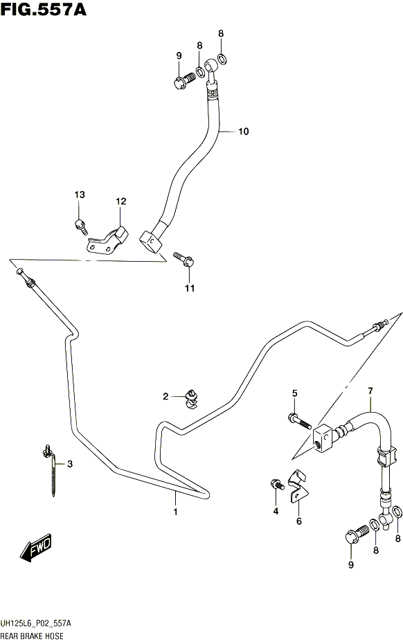 DURITE DE FREIN ARRIERE UH125L6 P02 POUR SUZUKI BURGMAN 125 2016 POUR BURGMAN 125 UH125A L6 