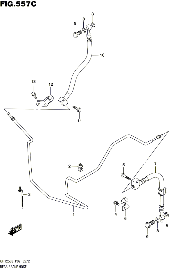 DURITE DE FREIN ARRIERE UH125L6 P19 POUR SUZUKI BURGMAN 125 2016 POUR BURGMAN 125 UH125A L6 