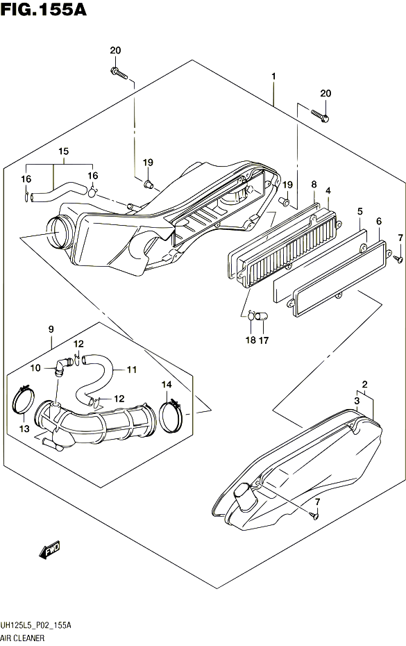 FILTRE A AIR POUR SUZUKI BURGMAN 125 2015 POUR BURGMAN 125 UH125 L5 
